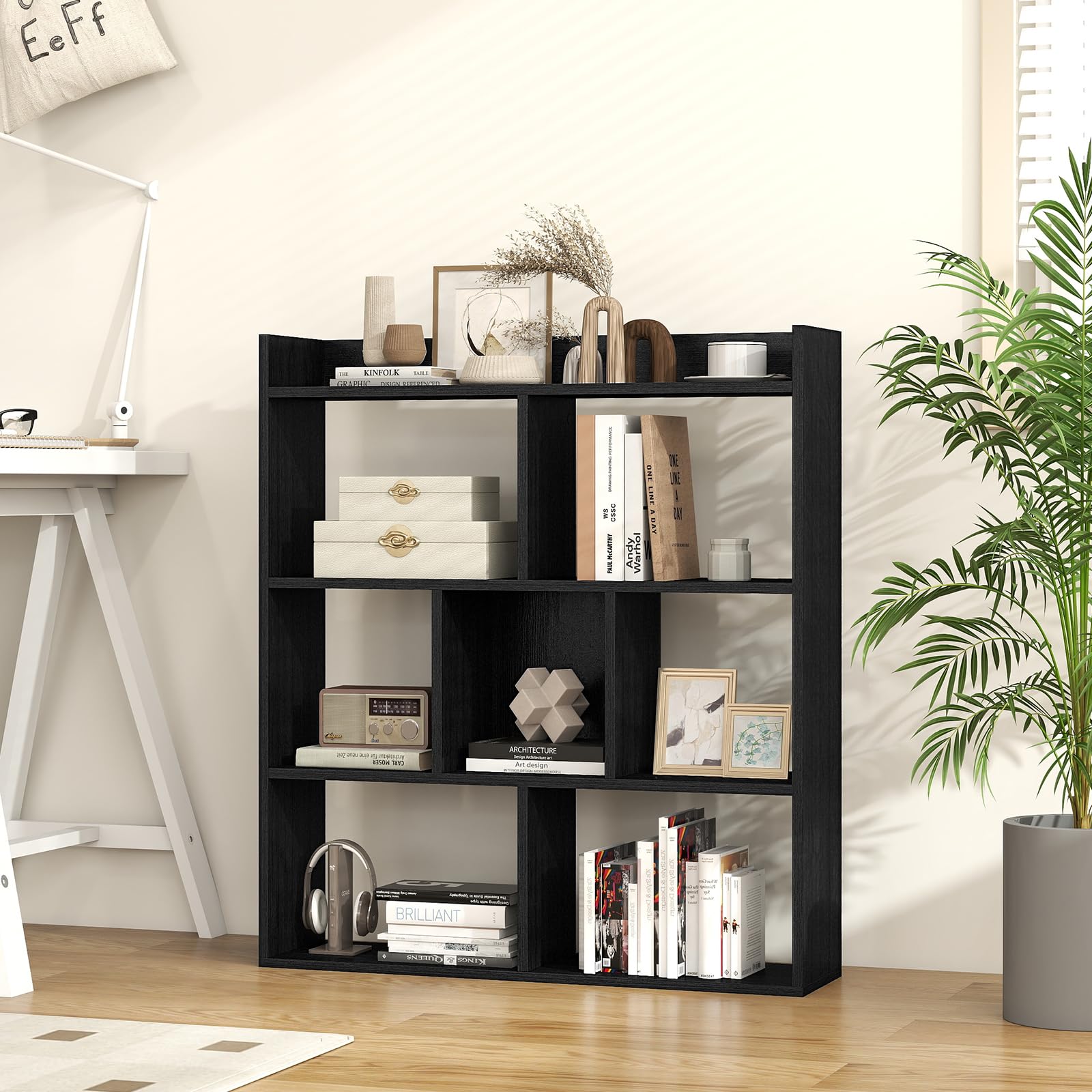 Amazon.com: IFANNY 7 Cube Bookcase, 35.5'' Bookshelf with Open